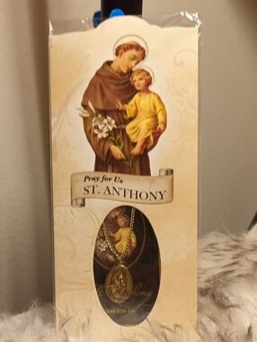 Gold St. Anthony Devotional Medal Necklace